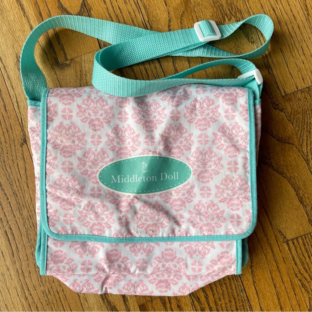 Madame Alexander Middleton Doll Baby Diaper Bag Pink Teal